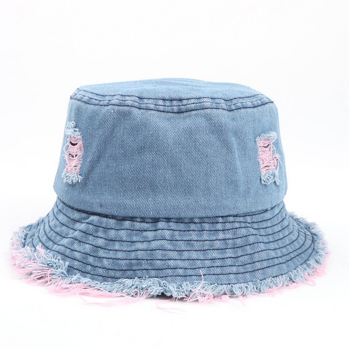 Cwah1512_Japanese Style Ripped Denim Bucket Hat