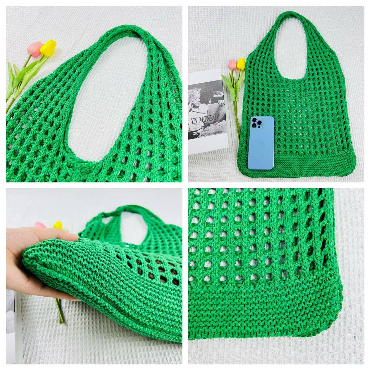 Cwab1953_Knitted Hollowed Out Tote Bag