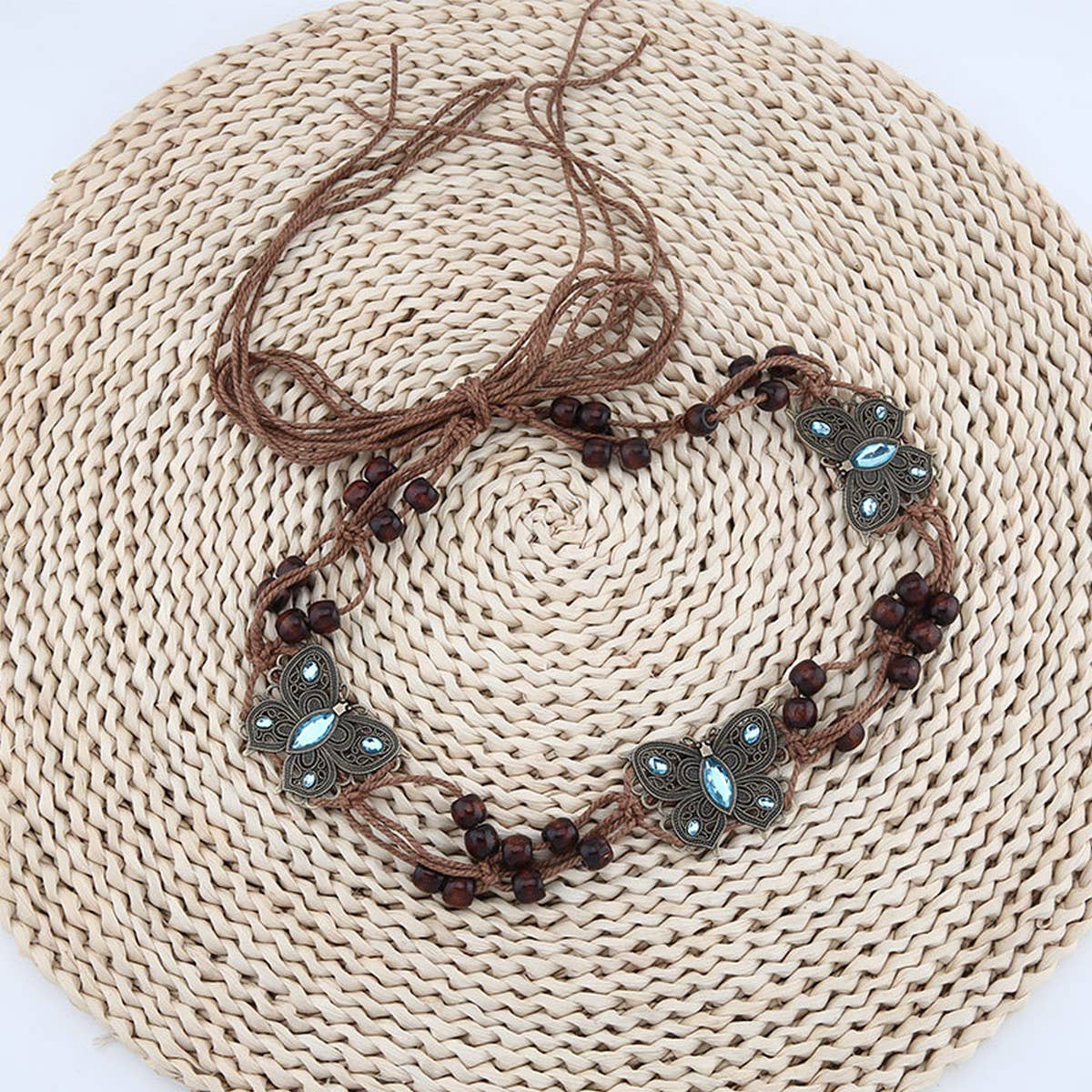 Cwabe0553_Bohemian Woven Belt With Butterfly Decoration