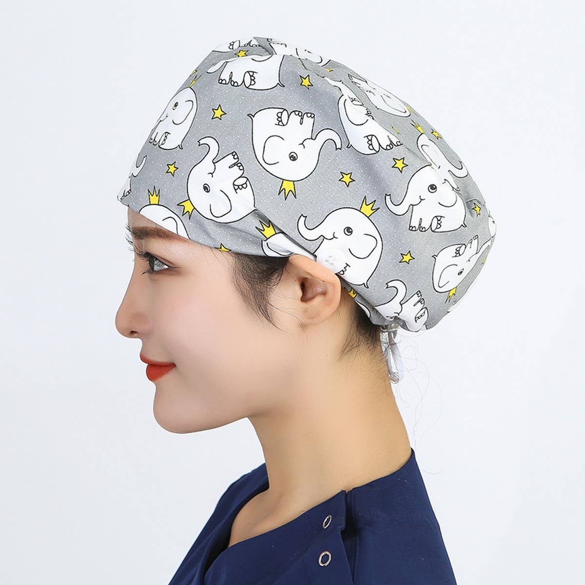 NURSE CAP OPERATING ROOM ADJUSTABLE ROUND CAP_CWAH3336