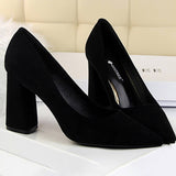 SIMPLE SUEDE SHALLOW MOUTH POINTED HIGH HEELS_CWSHH0037