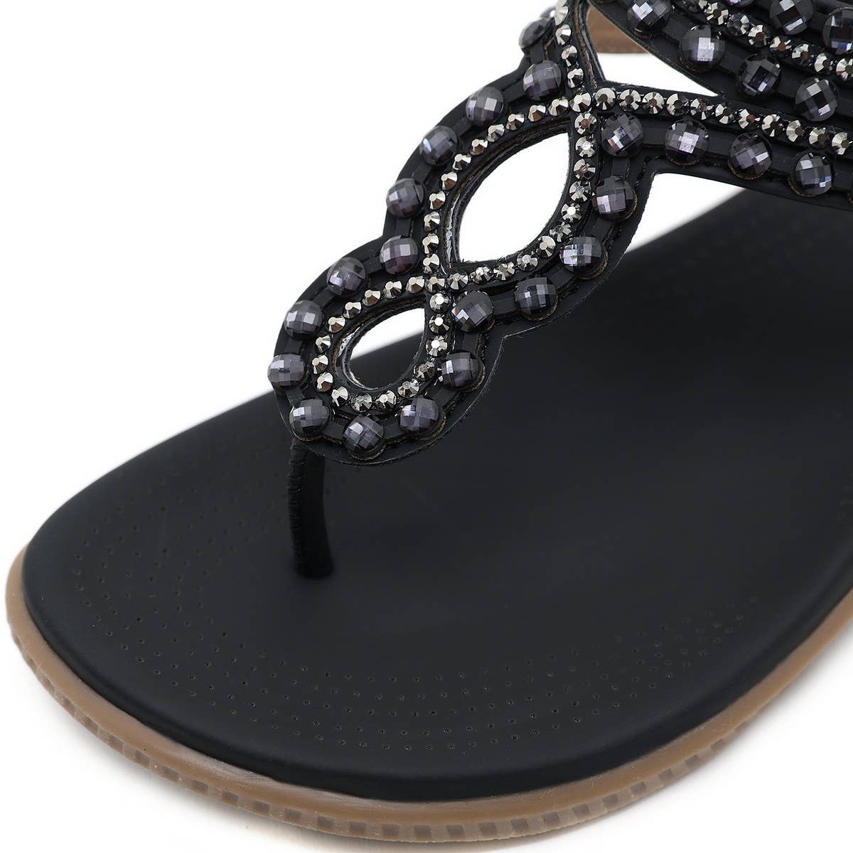 CRYSTAL BEADED DECORATIVE PINCH TOE SANDALS_CWSHS0507