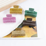 Cwaha1437_Glitter Powder Rectangle Gentle Hair Claw Clip