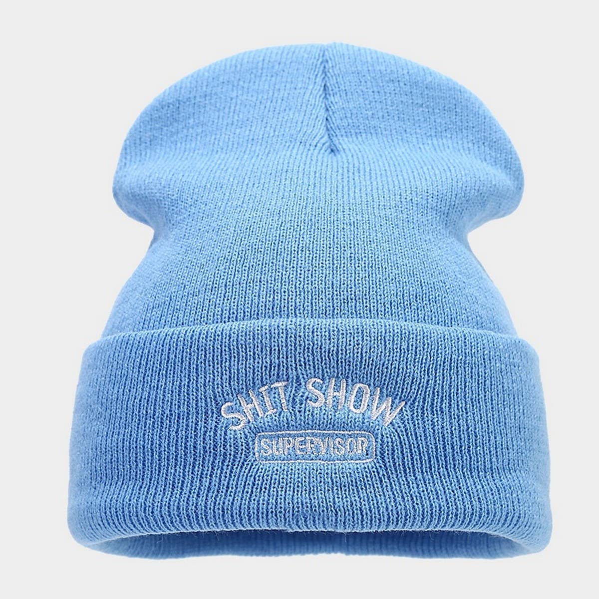SHIT SHOW EMBROIDERED LETTER PILE HAT KNITTED HAT_CWAH2084