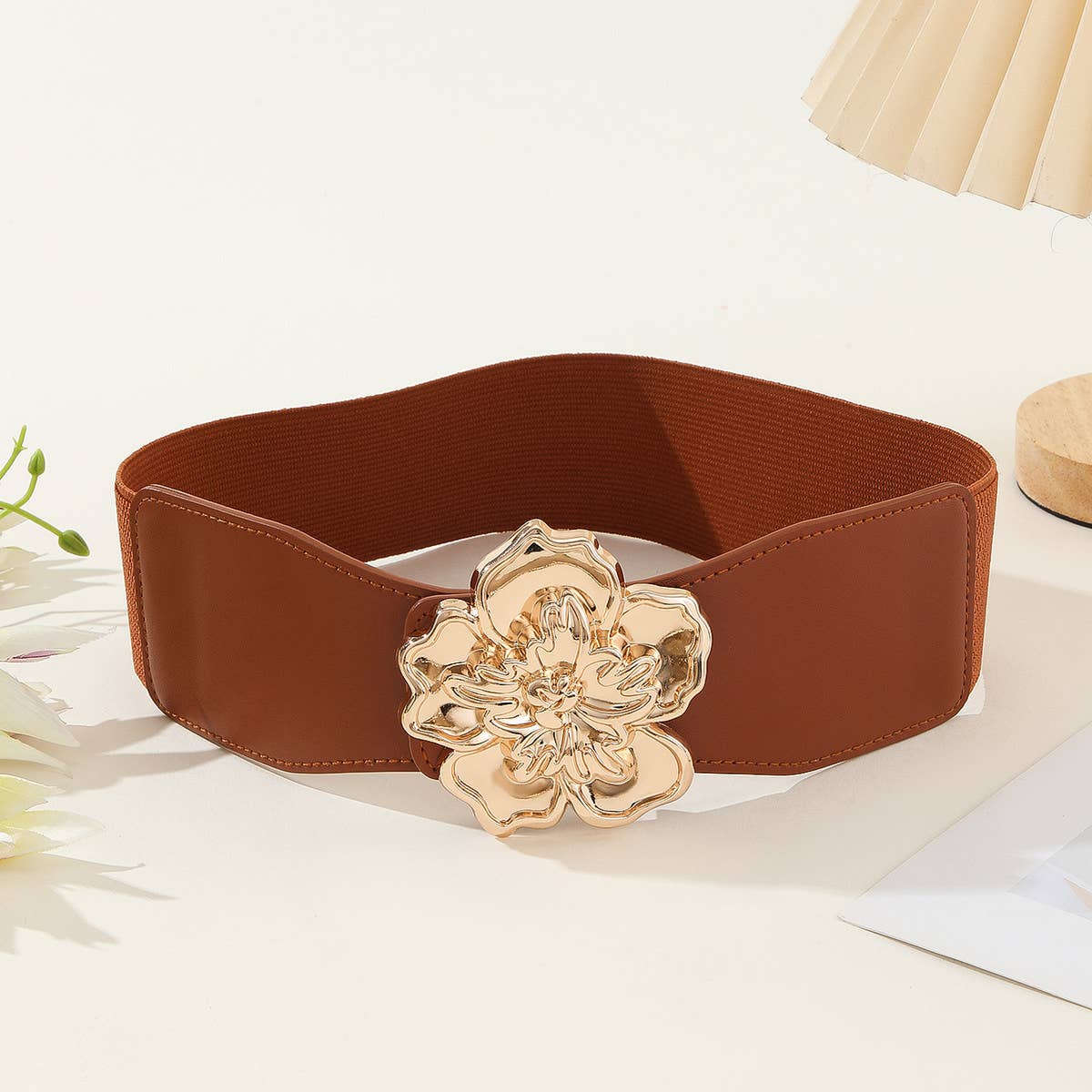 Women Three-Dimensional Flower Waist Belt_Cwabe0229