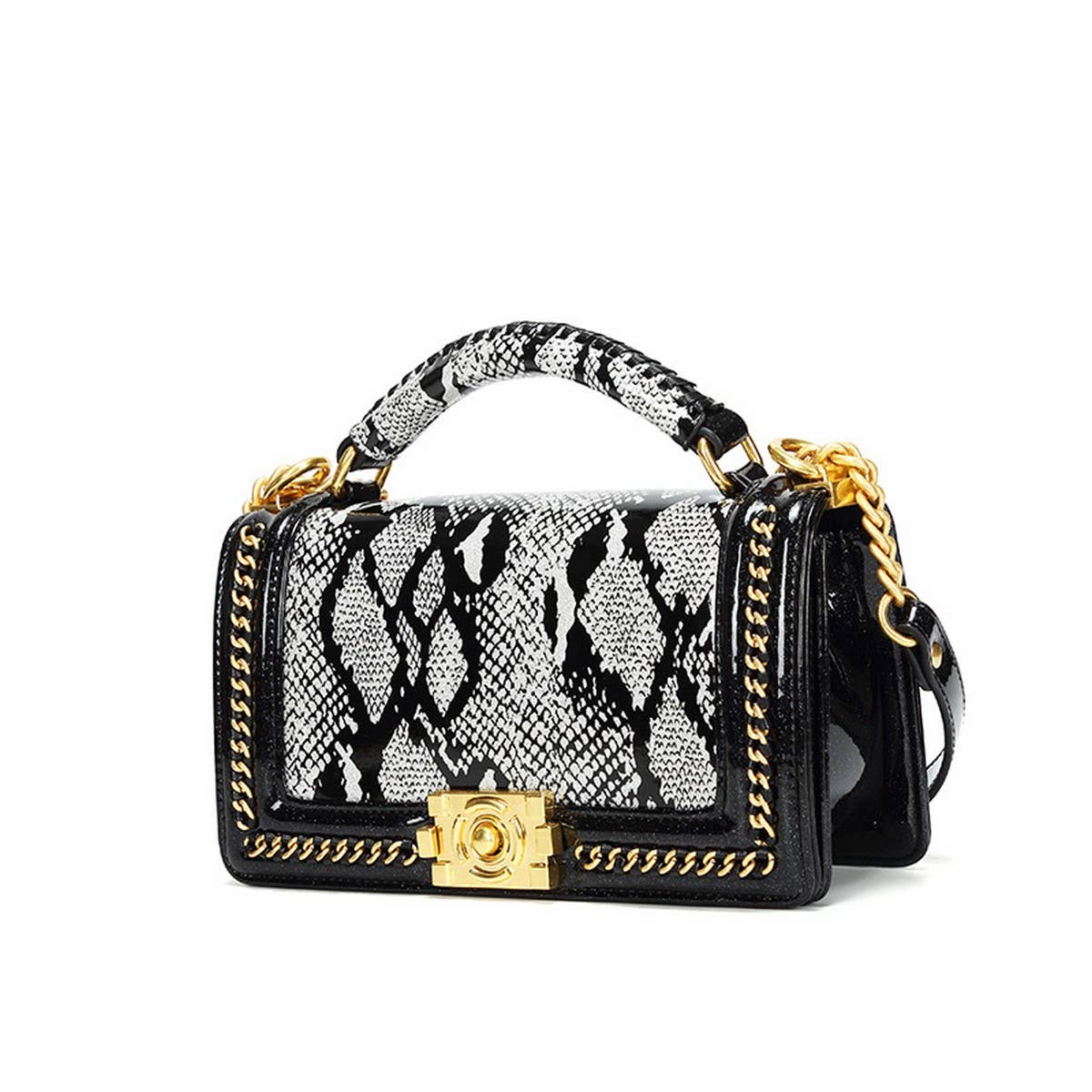 New Snake Pattern Chain Bag High-End Texture Bag_Cwab3627