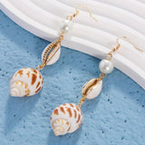 BEACH RESORT STYLE SHELL BEADED EARRINGS_CWAJE1554