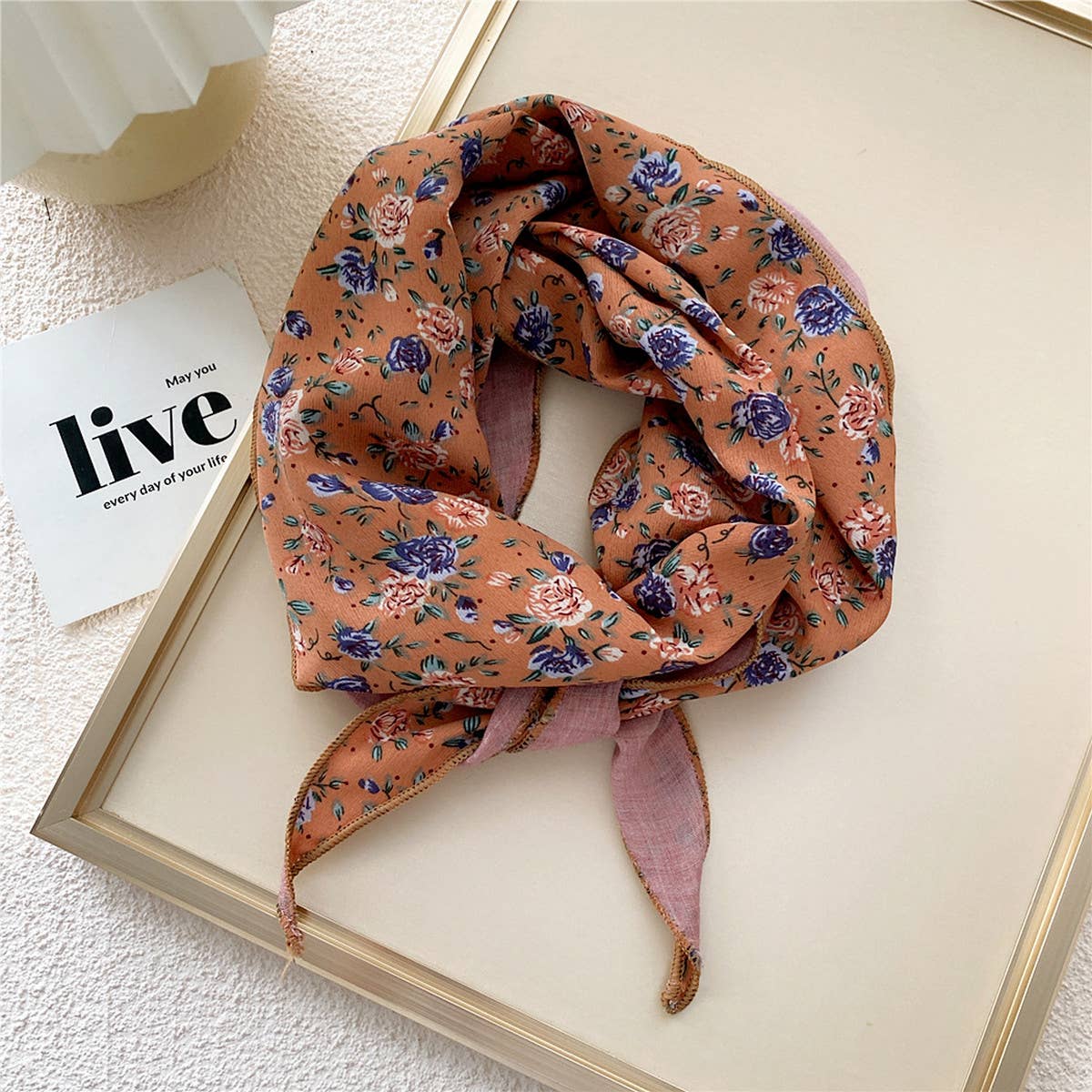 DOUBLE LAYERED DIAMOND PATTERN TWILLY SCARF_CWASC0854