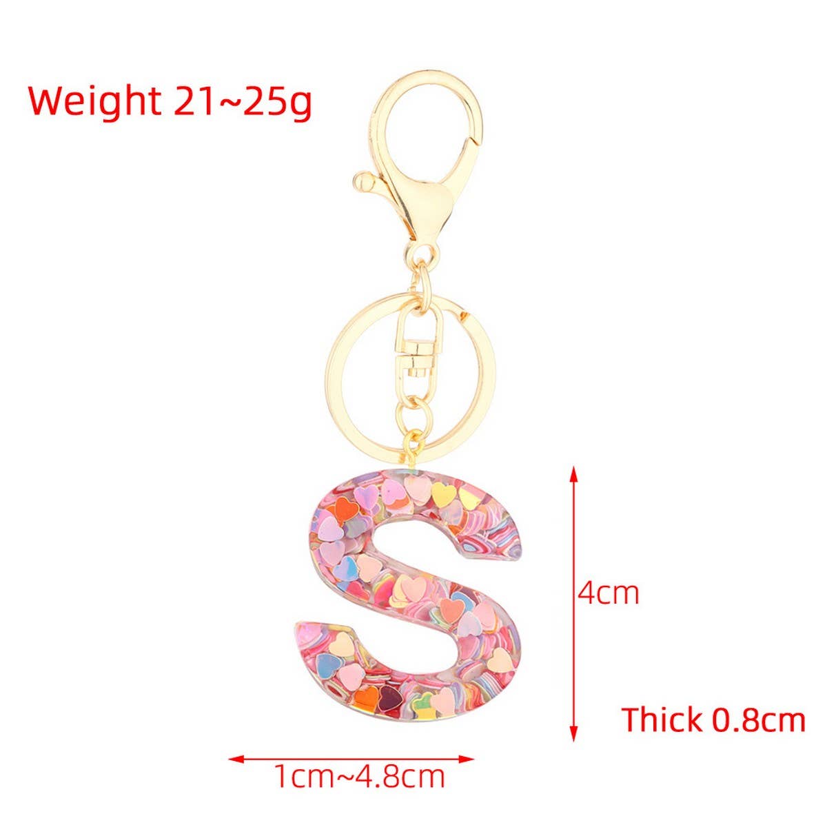 CRYSTAL LETTER SEQUIN RESIN KEYCHAIN_CWAJE0663