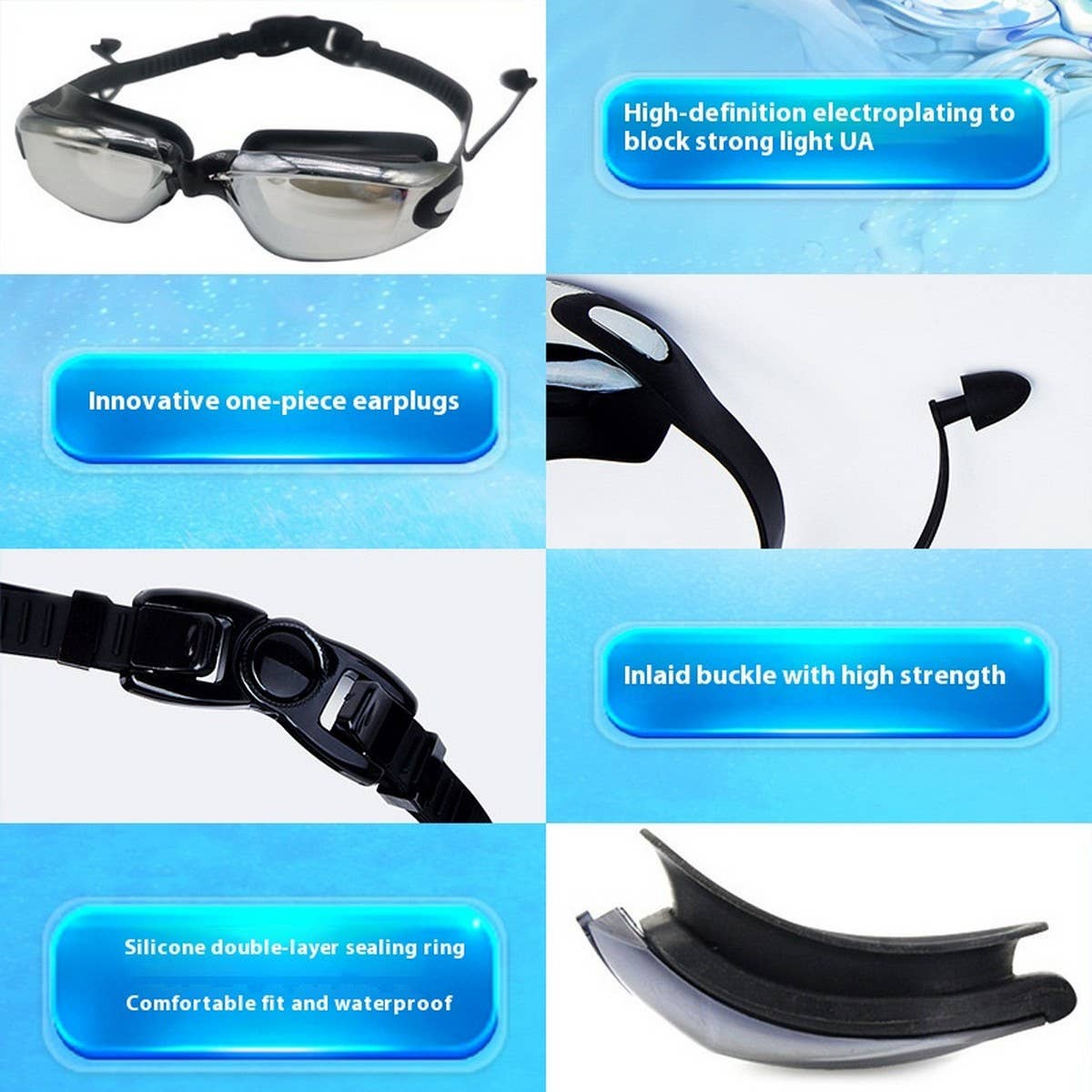 PRO SILICONE SWIM GOGGLES ANTI FOG WATERPROOF_CWASG1037