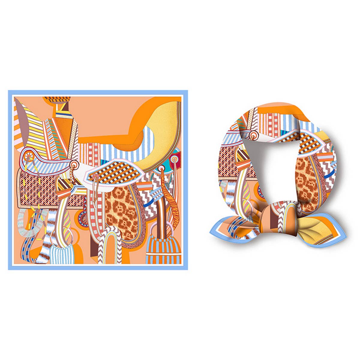 Thin Versatile Printed Square Scarf