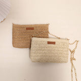 SOLID COLOR SQUARE CLUTCH WOVEN BAG_CWAB1871