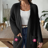 Woven Hand-Crocheted Double Pocket Casual Sweater Jacket