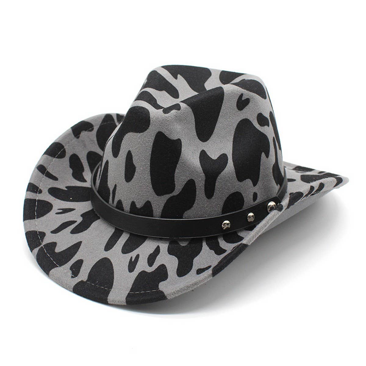 Western Cowboy Jazz Hat Woolen Hat Cow Pattern Hat_Cwah2551