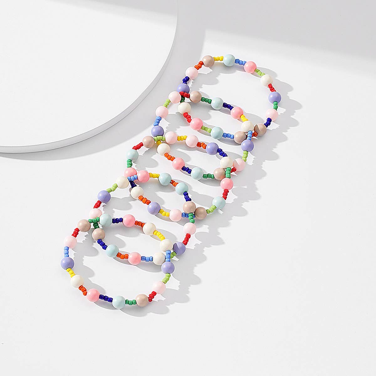 BOHO BEADED ANKLET SET CRYSTAL GLASS BEADS_CWMM6354