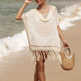 SPLICED TASSEL CROCHET BEACH COVER UP_CWMM1229