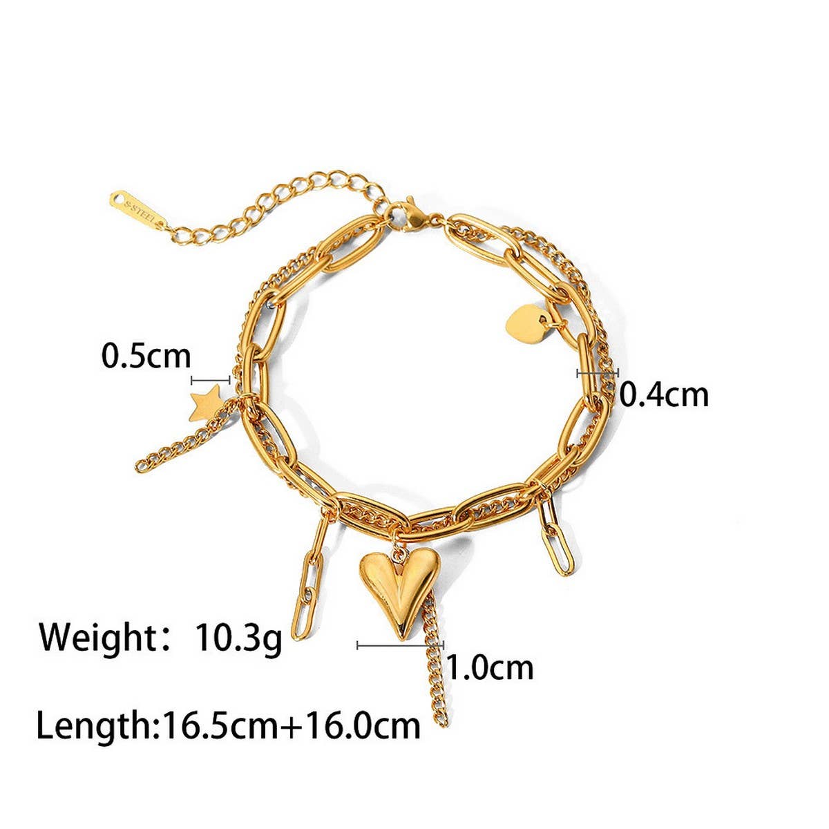 Zircon & Pearl Chain Bracelet In Stainle Steel_Cwaje4658