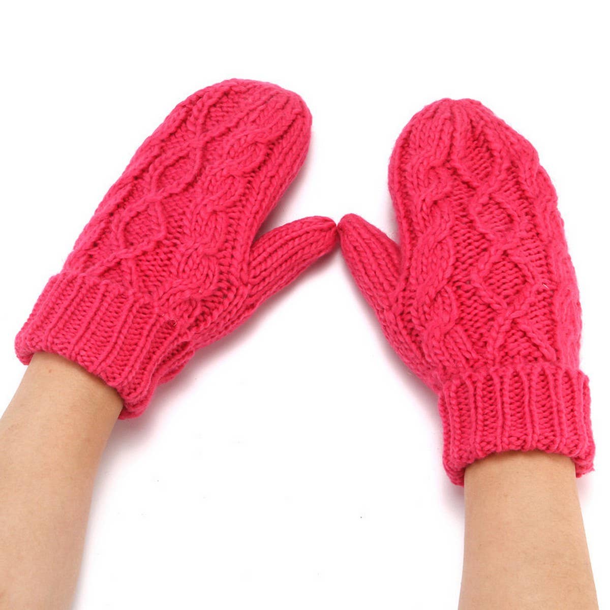 Winter Solid Color Knitted Fingerless Gloves_Cwag0252