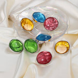 COLORFUL STAINLESS STUD EARRINGS JEWELRY_CWAJE0544