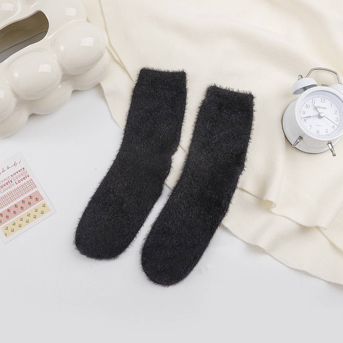 Winter Warm Mid-Tube Socks Solid Color Socks_Cwms0970