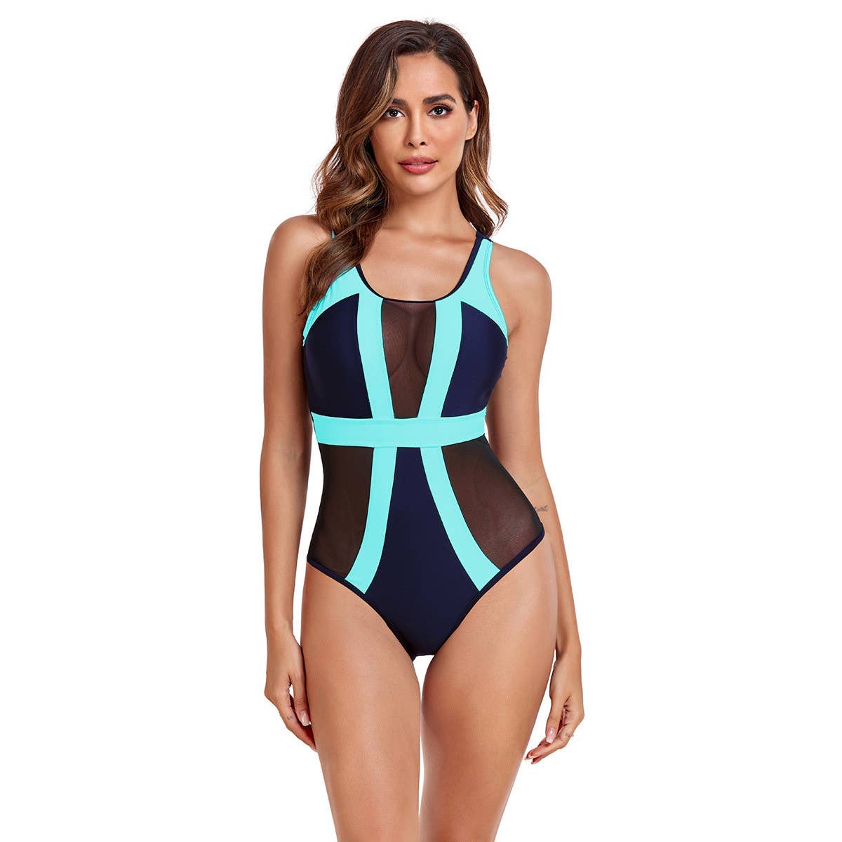 SEE THROUGH MESH ONE PIECE SWIMSUIT_CWMW0305