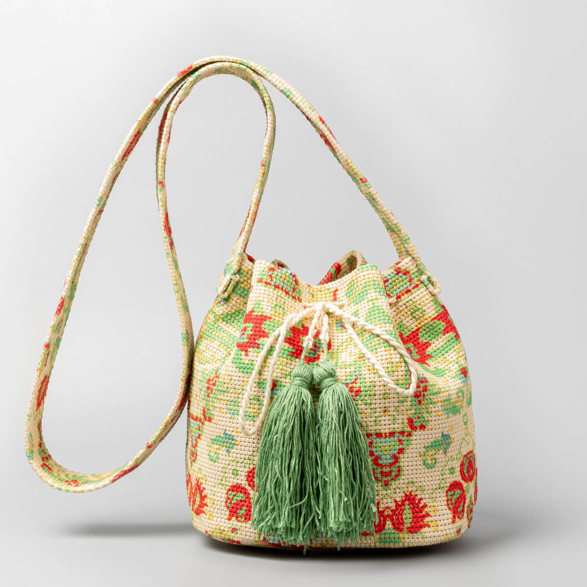 BOHEMIAN PRINT BUCKET BAG SHOULDER BAG_CWAB1995