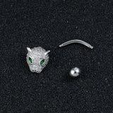 LEOPARD HEAD CZ BELLY RING BOLD PIERCING JEWELRY_CWMM9195