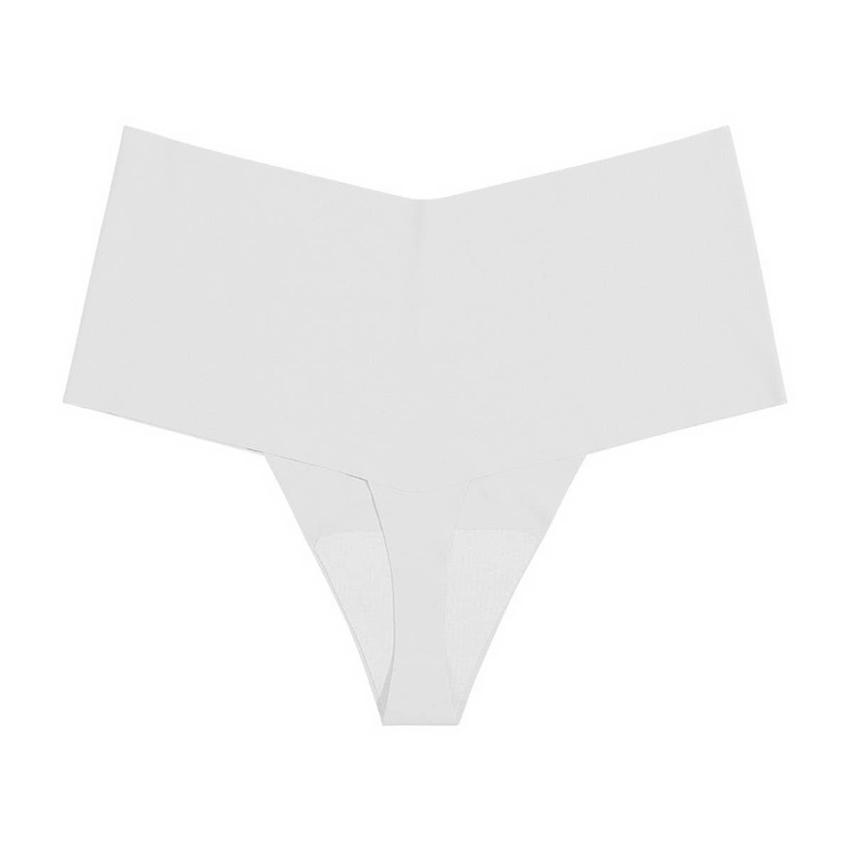 HIGH WAISTED LARGE SIZE SEAMLESS ICE SILK THONG_CWMU0079