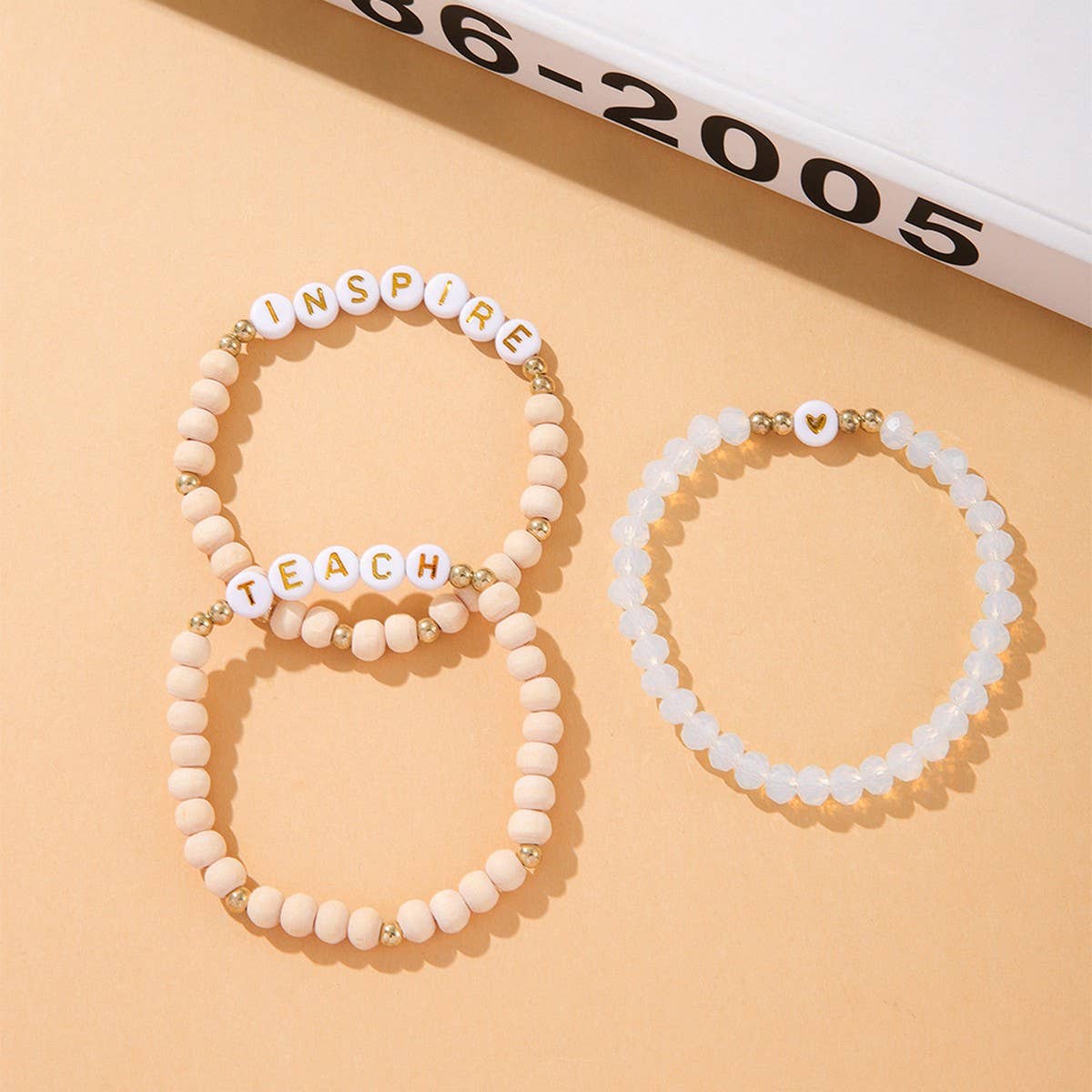 ACRYLIC BEADS ELASTIC CORD BEADED BRACELET SET_CWMM3538