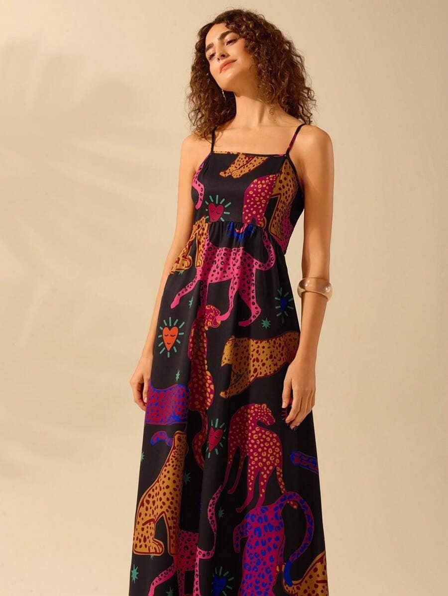 Sunlit Floral Prints And Ruffles Casual Dress