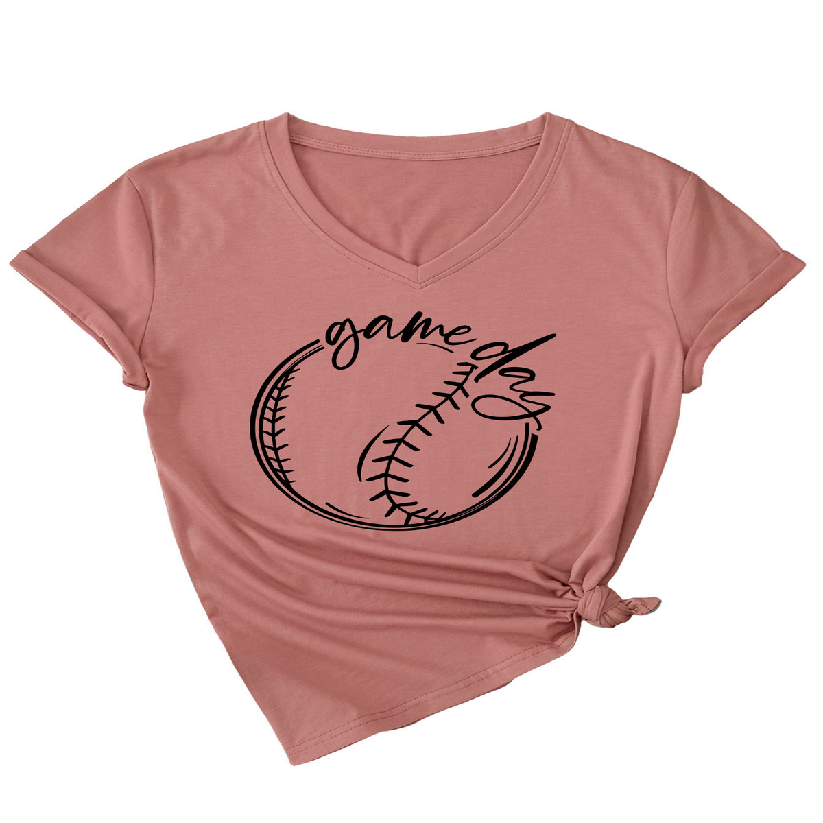 CASUAL WOMEN S TEE GAME DAY V NECK DESIGN_CWTTS1535