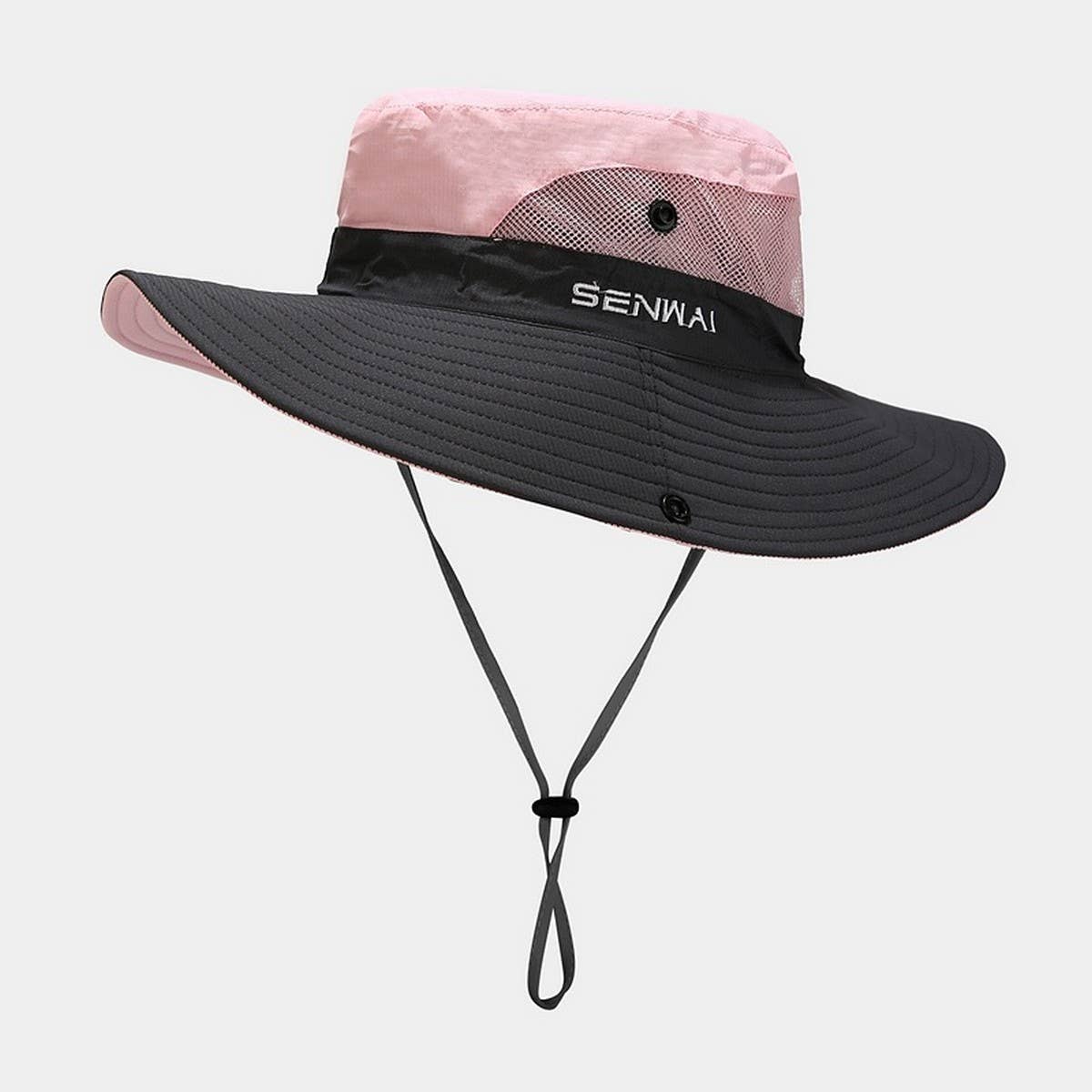 FOLDABLE WIDE BRIM UV PROTECTION PONYTAIL SUN HAT_CWAH3795