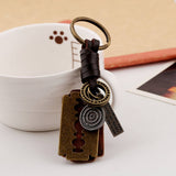 PERSONALIZED ALLOY BLADE COWHIDE KEYCHAIN_CWMM4712