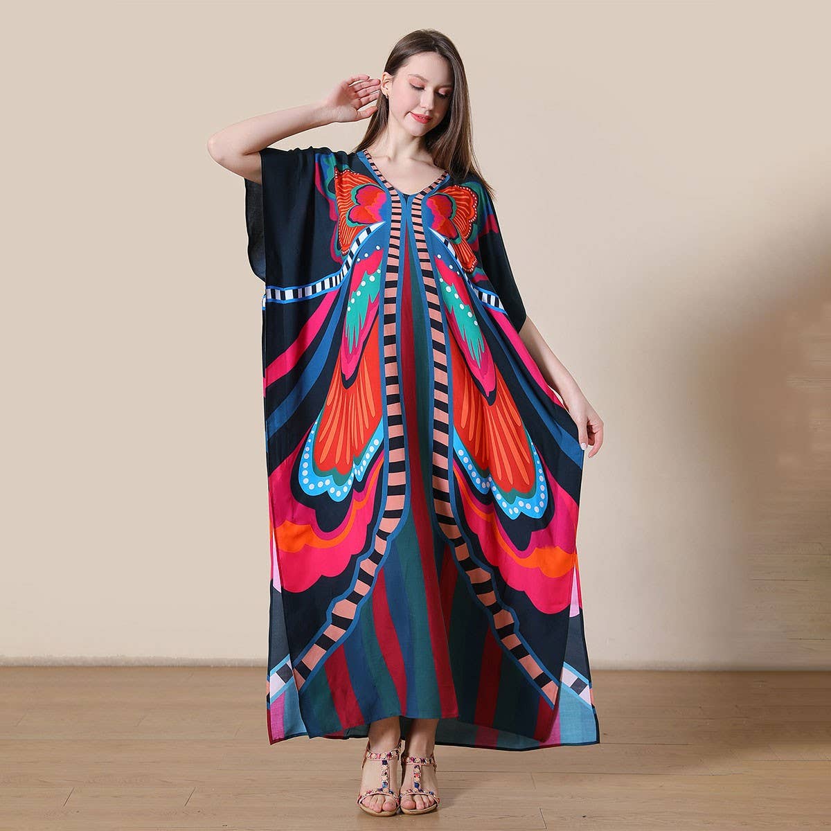 LOOSE FIT COTTON BIKINI BEACH DRESS COVER UP_CWMM6143