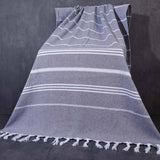 STRIPED TASSEL BATH TOWEL SOFT ABSORBENT LARGE_CWMM7665
