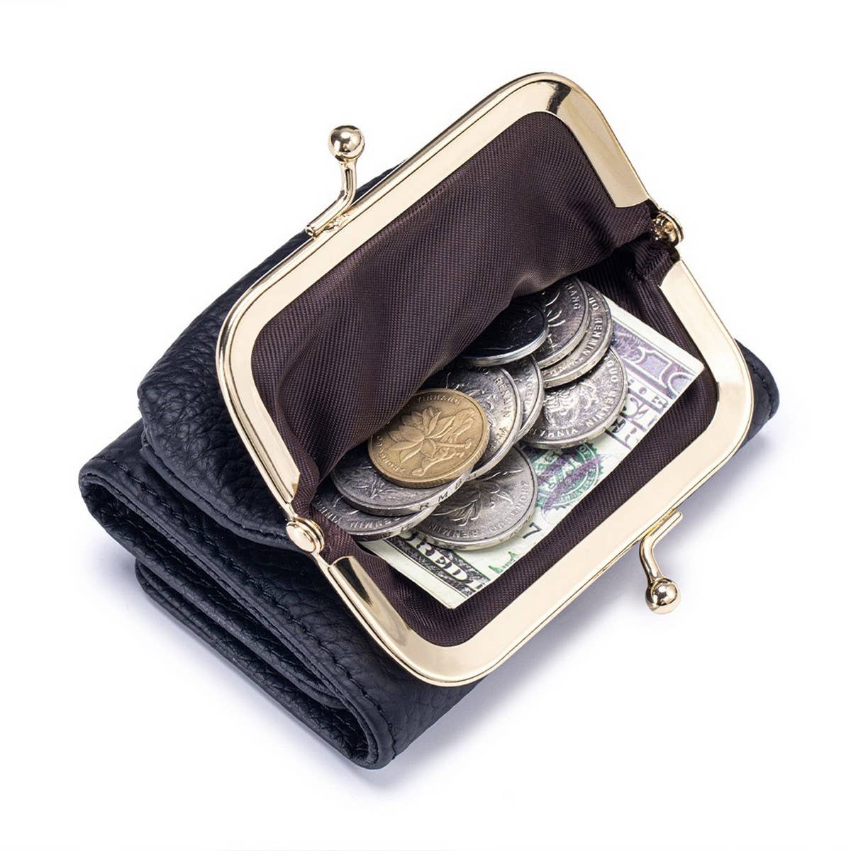 MINI LEATHER TRI FOLD PURSE LARGE CAPACITY_CUAB00379