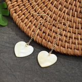 FASHIONABLE WHITE SHELL HEART TASSEL EARRINGS_CWMM4268