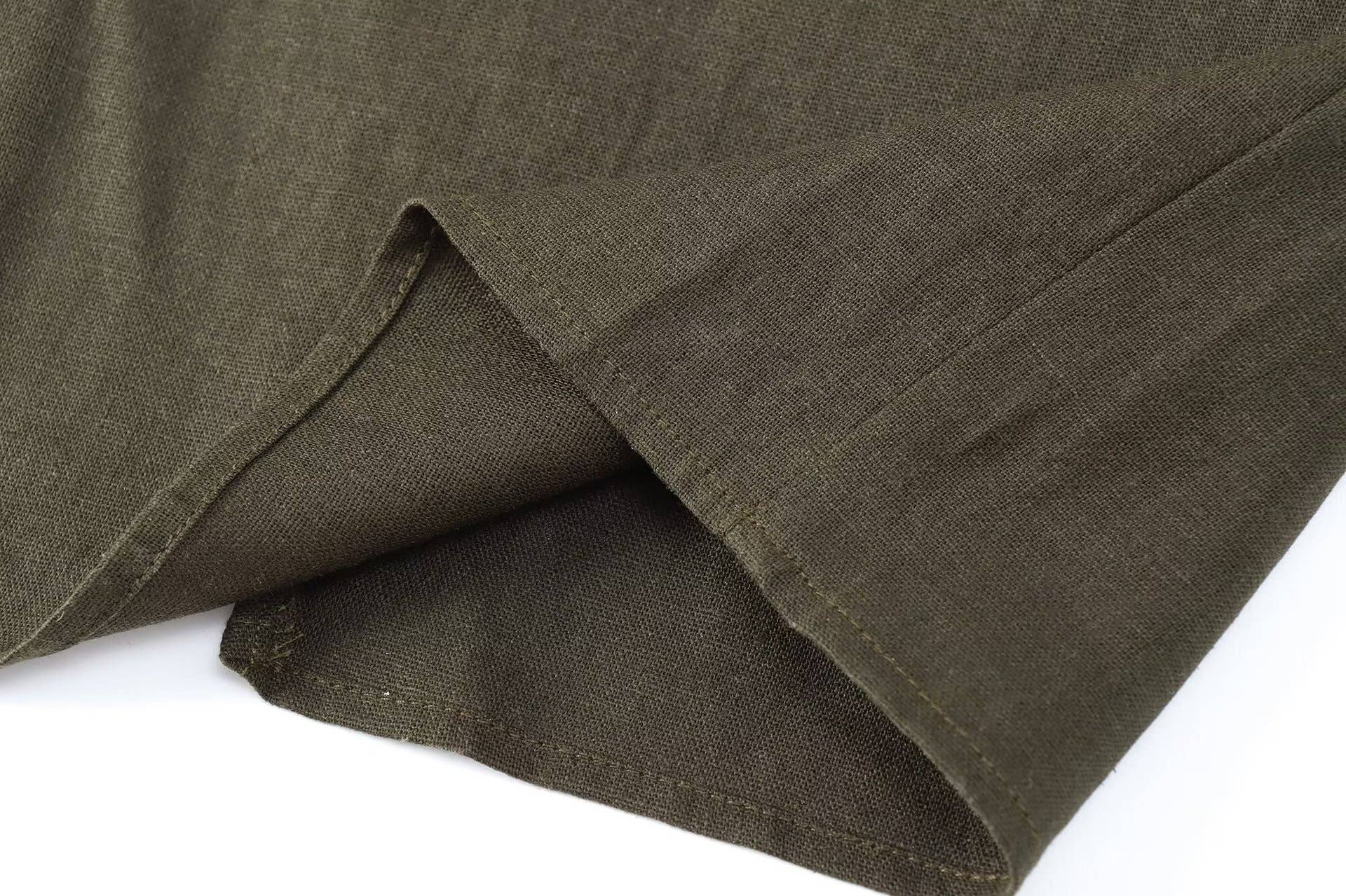 Temperament Light Cooked Linen Blend Midi Dress