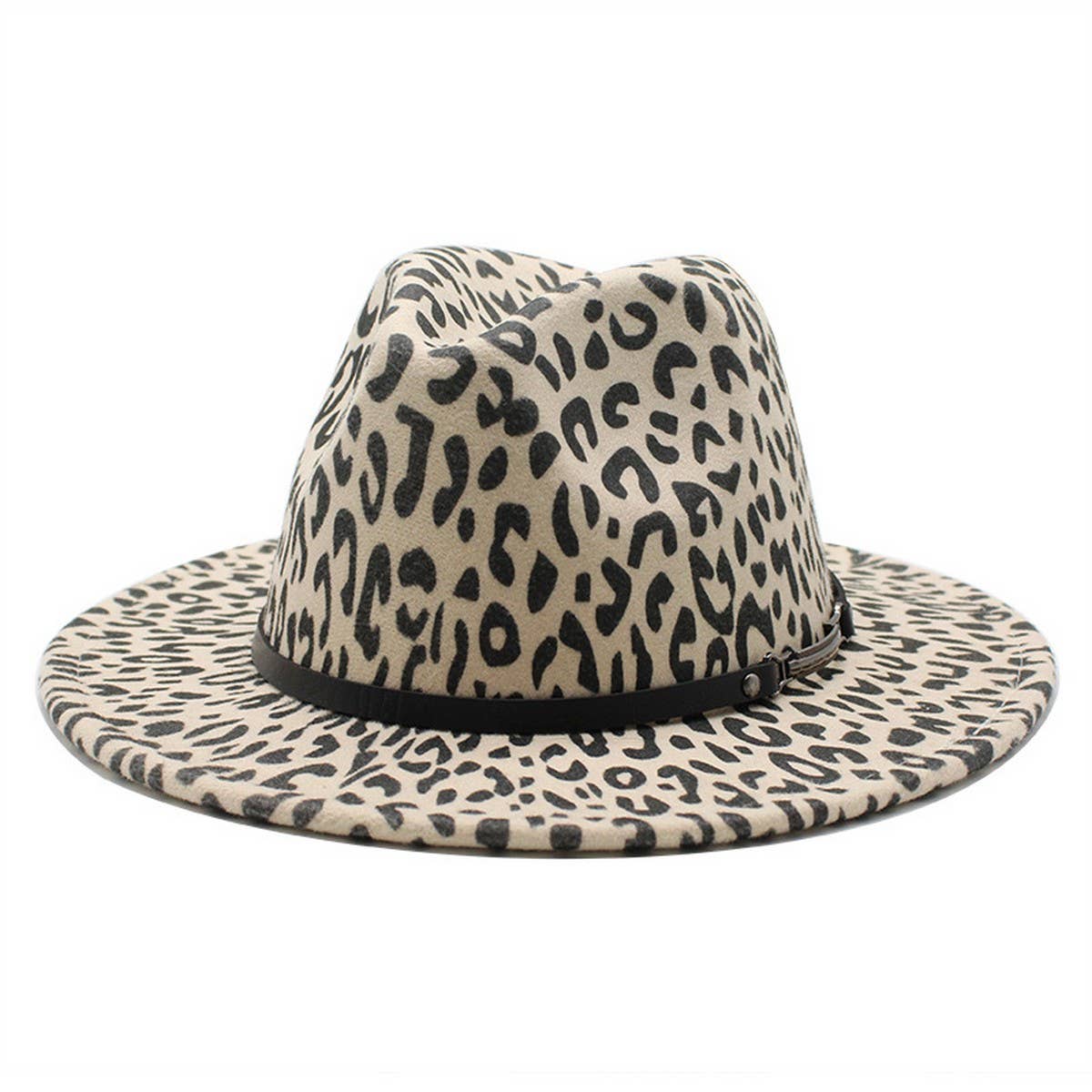 FASHION LEOPARD PRINT WOOLEN HAT JAZZ HAT FELT HAT_CWAH2567
