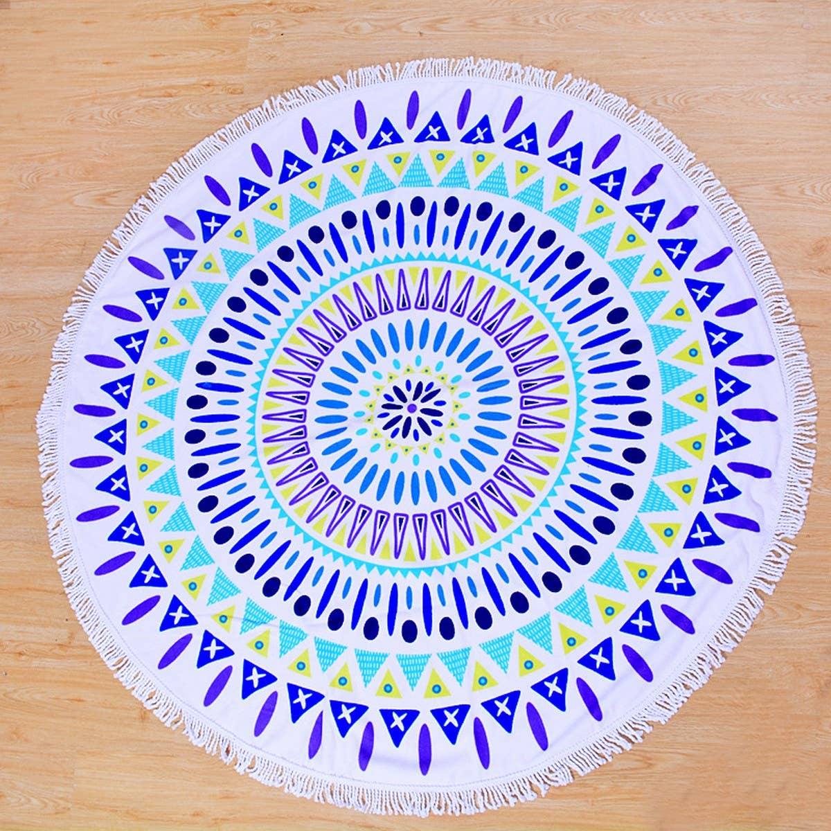 ROUND MICROFIBER TASSEL BEACH TOWEL BLANKET_CWMM7602