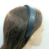 Vintage Two-Tone Crocodile Pu Wide Hairband