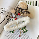 Christmas Fuzzy Hair Clip Bow Hair Claw Clip_Cwasc1594