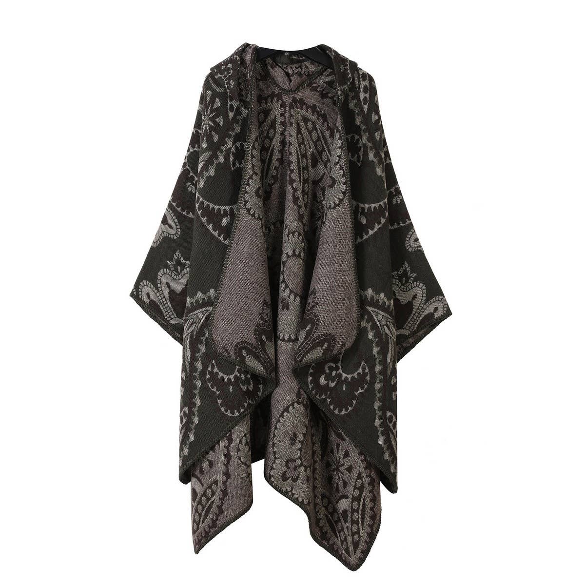 HOODED CAPE VERSATILE SUNFLOWER SCARF SLIT SHAWL_CWASC2272