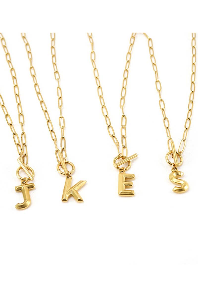 Initials Pendant Trendy Lariat Necklace_Cwaje237