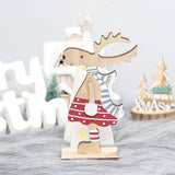 PAINTED REINDEER COUPLE WOODEN XMAS ORNAMENT_CWAJE05394