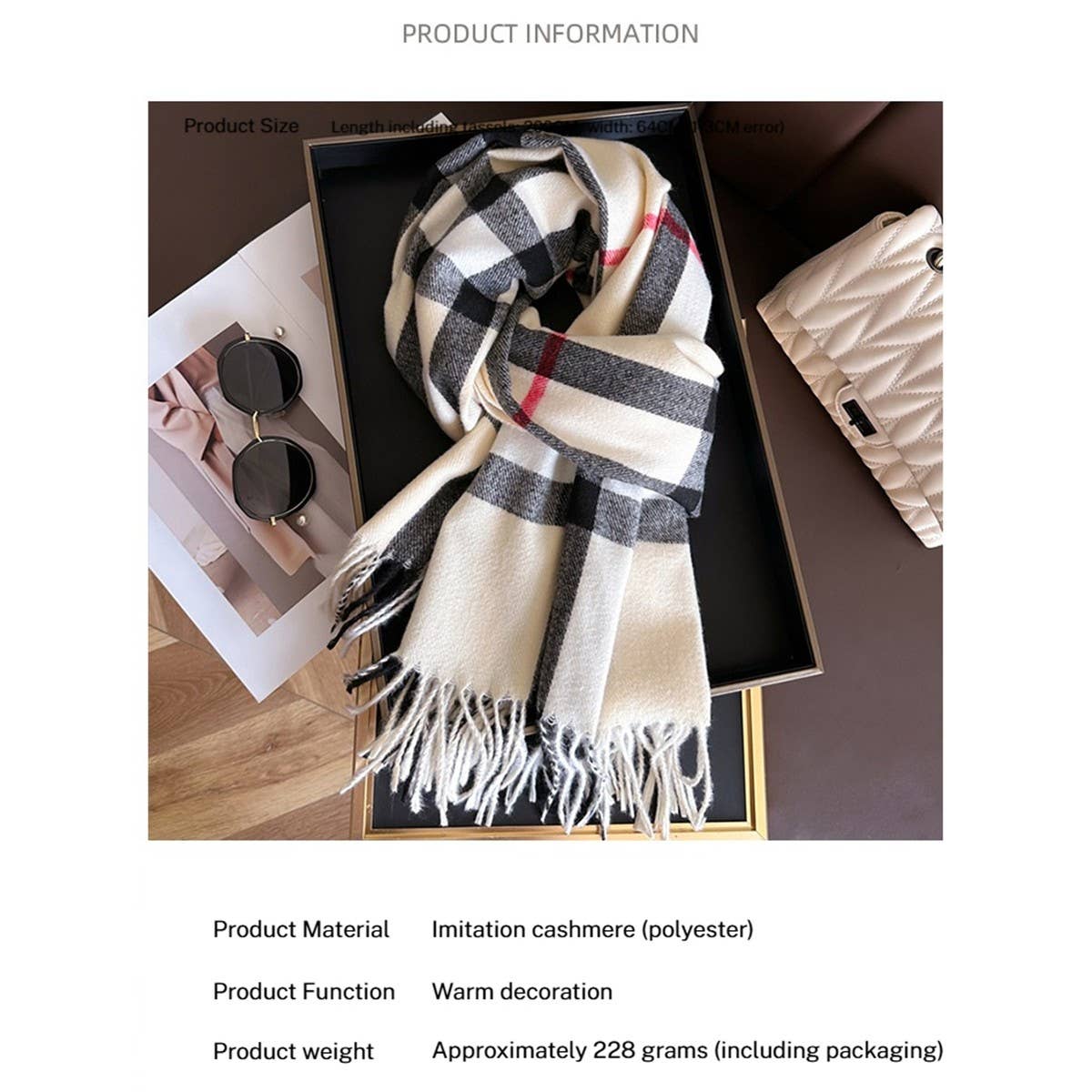 CLASSIC TARTAN WARM SCARF FOR FALL AND WINTER_CWASC2742
