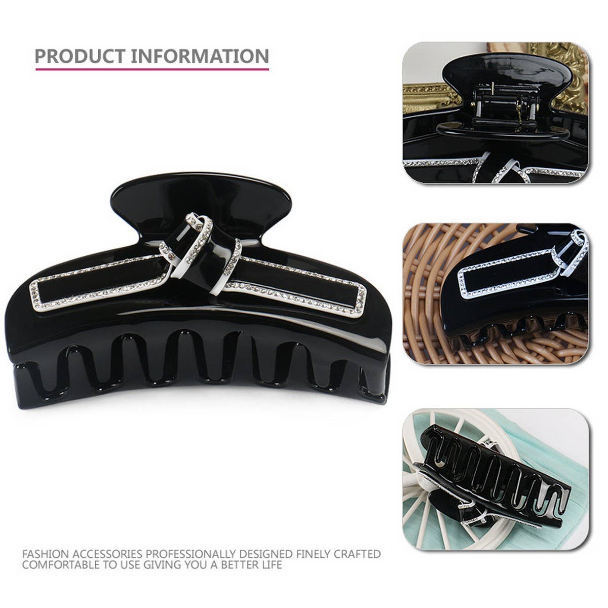 DIAMOND LARGE HAIR CLIP SHARK CLIP HAIR CLIP_CWAHA4424