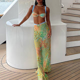 Three-Piece Set Of Printed Top Skirt Underpants