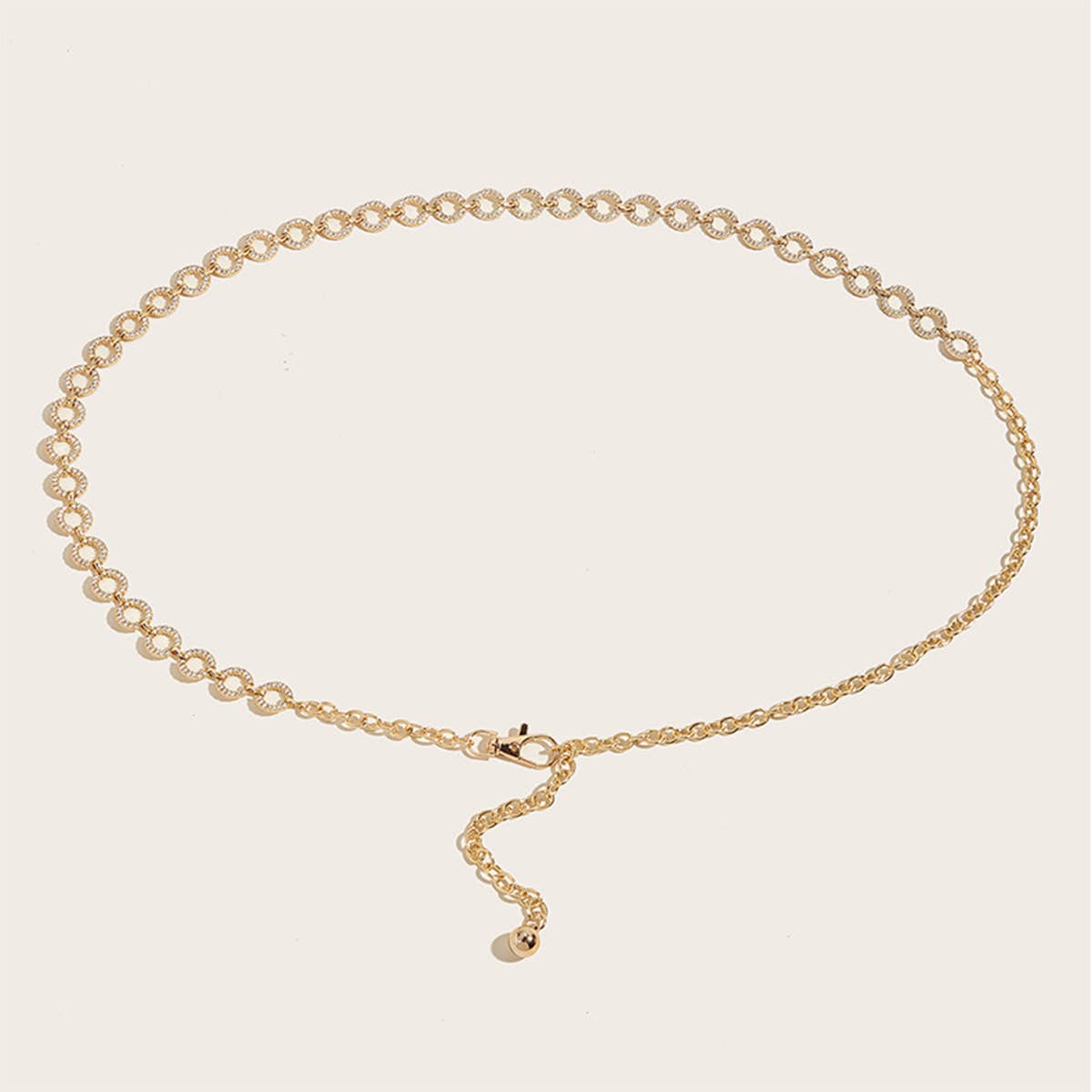 Cwasc2565_Rhinestone Waist Chain Metal Belt