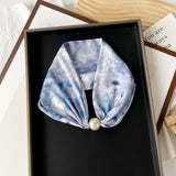 PEARL BUTTON SCARF ELEGANT PRINTED SCARF_CWASC0821